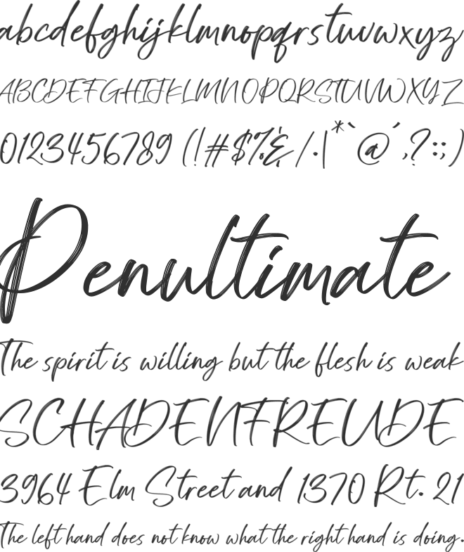 Stringless font preview