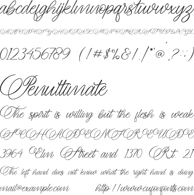Meryliana font preview