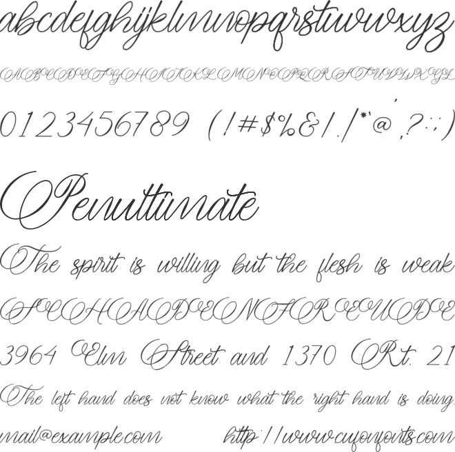 Meryliana font preview