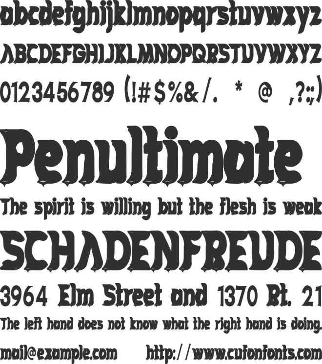 Hounted House font preview