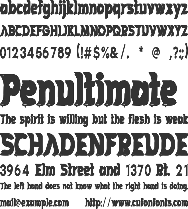 Hounted House font preview