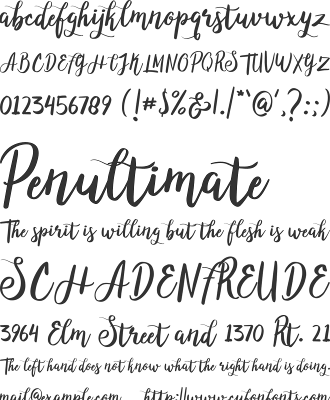Abelia White font preview