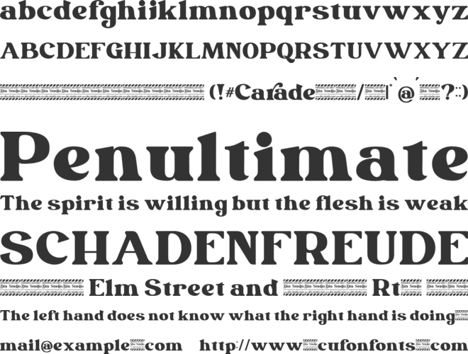 Carade Personal Use font preview