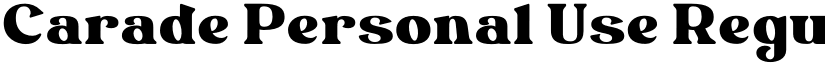 Carade Personal Use Regular font