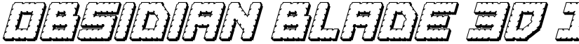 Obsidian Blade 3D Italic Italic font