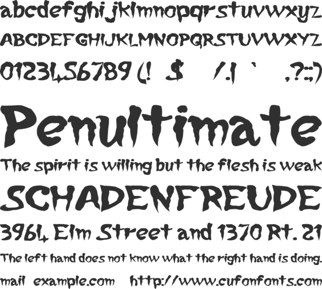 Notorious font preview