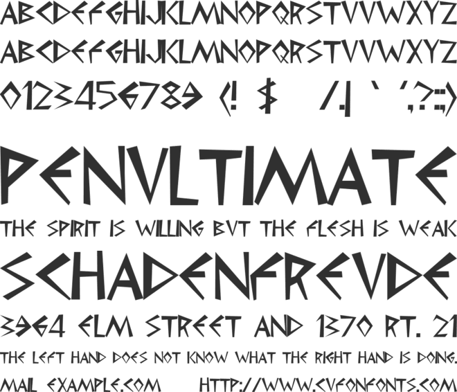 Cleopatra font preview