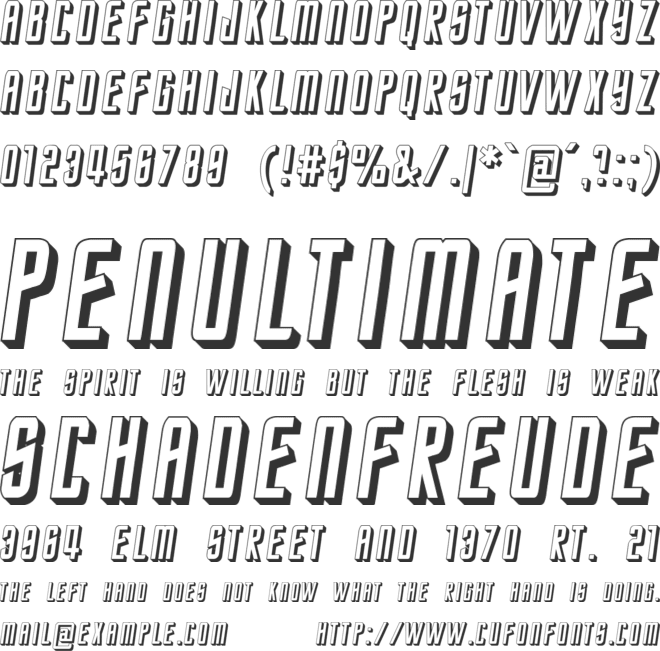 Star Trek Enterprise Future font preview