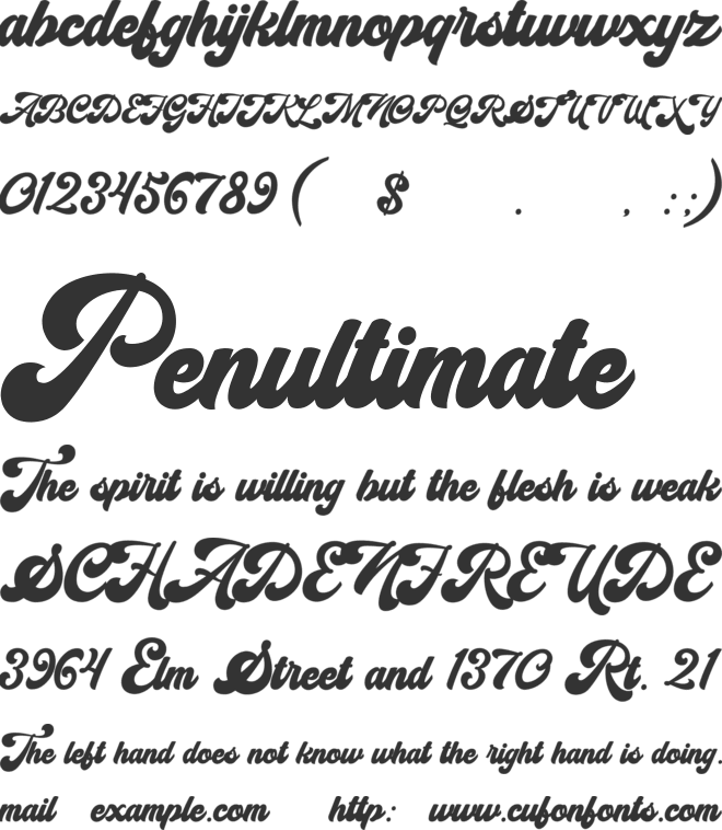 Rhapsody font preview