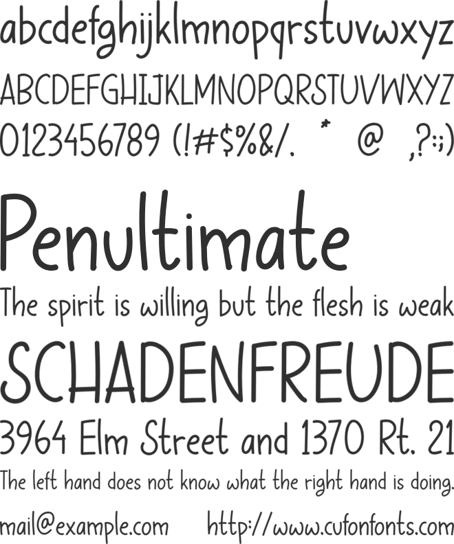 Bherlian Note font preview