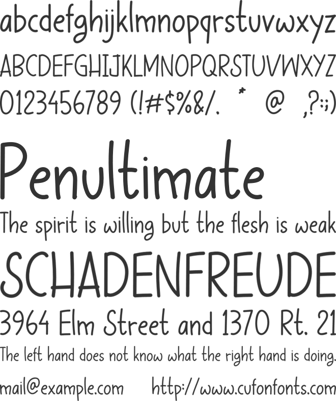 Bherlian Note font preview