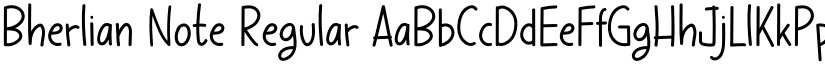 Bherlian Note Regular font