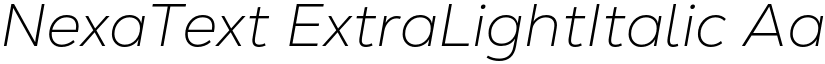 NexaText ExtraLightItalic font