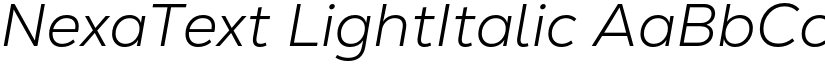 NexaText LightItalic font