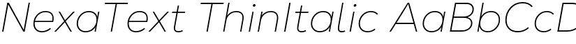 NexaText ThinItalic font