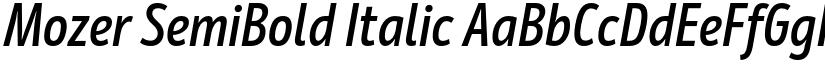 Mozer SemiBold Italic font