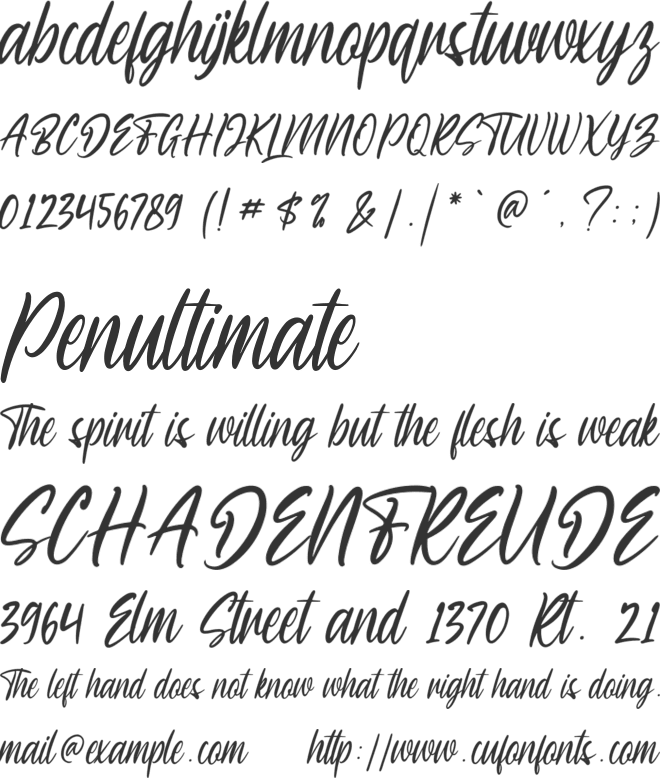 Sheltone font preview