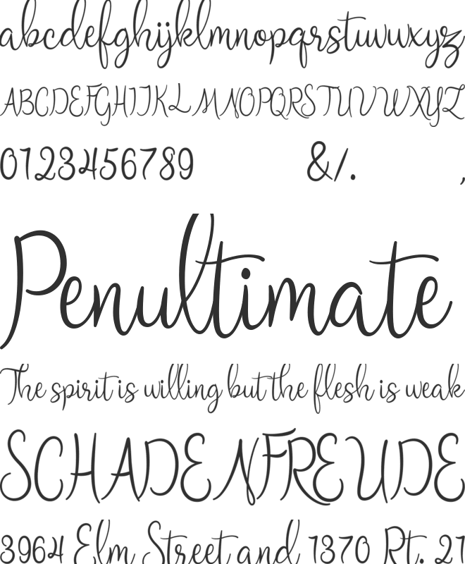 Zimphony font preview