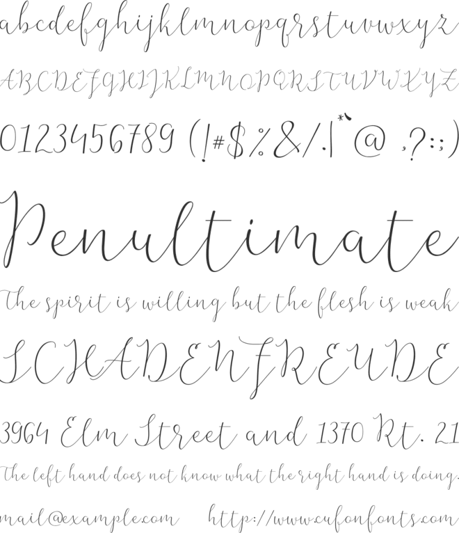 The Bellaria Free font preview