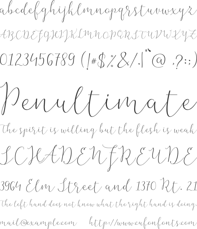 The Bellaria Free font preview