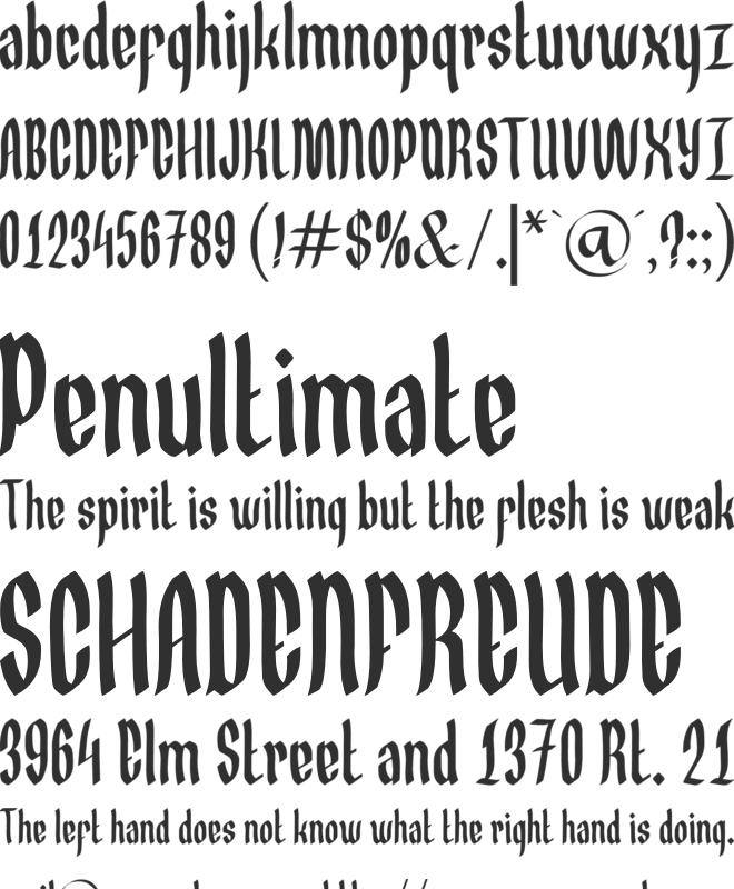 Germany Slime Gothic font preview
