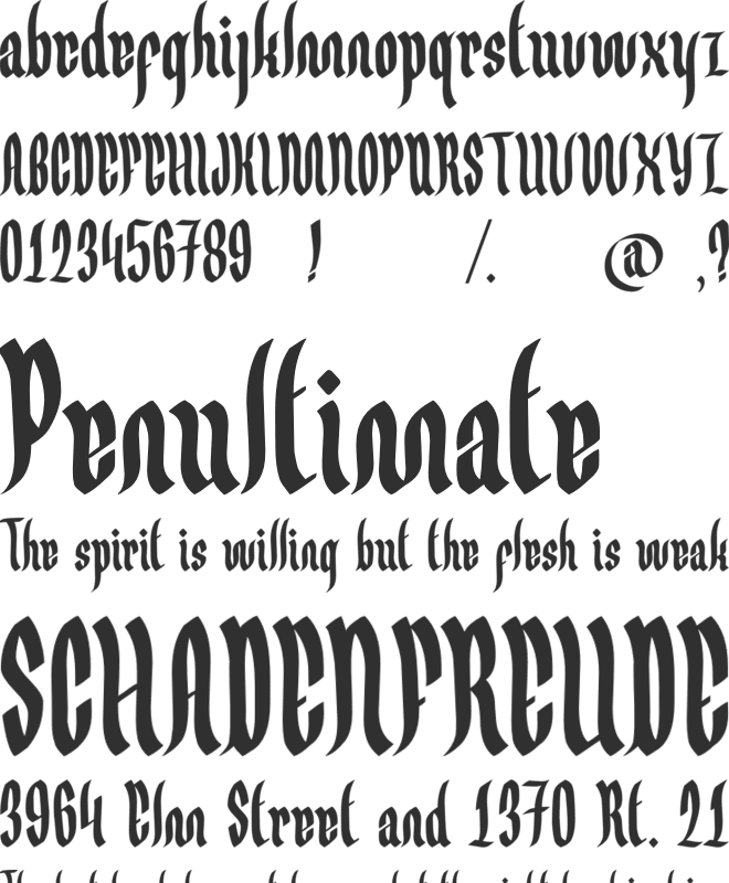Germany Gothic font preview