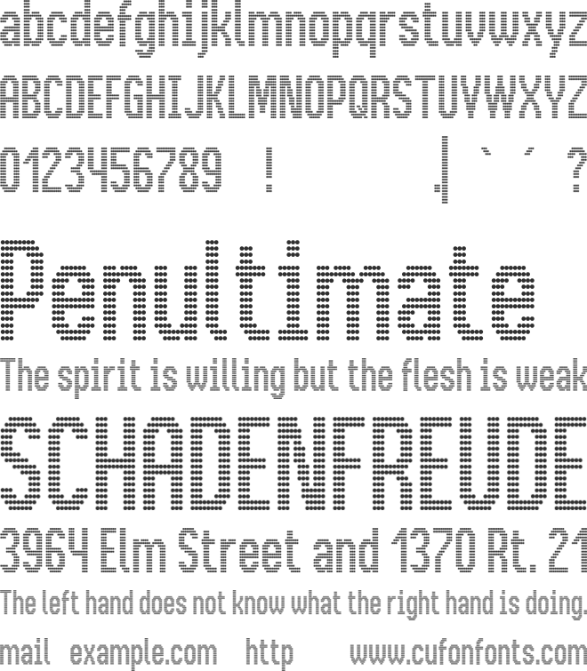 BusMatrix Condensed font preview