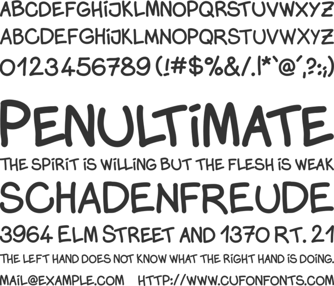 Monicacomic font preview