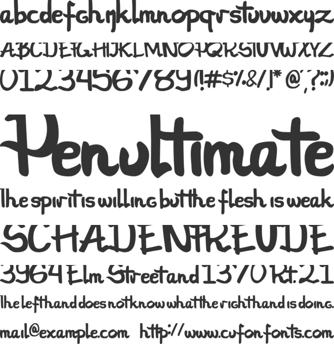 Bounjour font preview