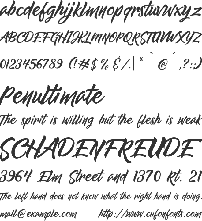 The Bugatten font preview