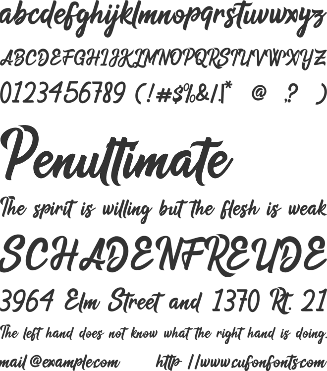 Rosala font preview