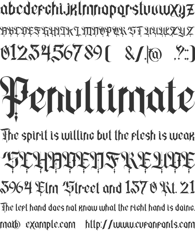 Zepplines font preview