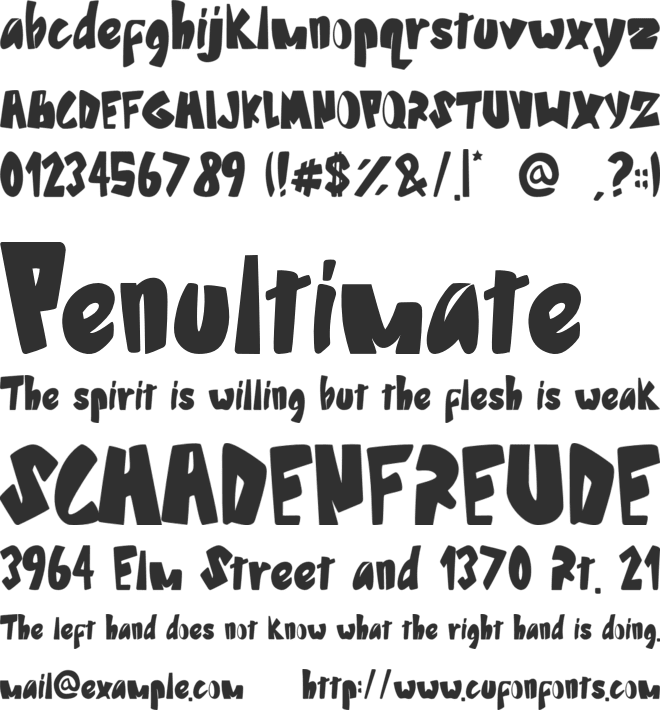 Zone Brown font preview