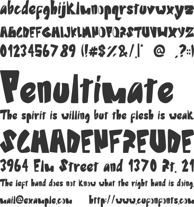 Zone Brown font preview