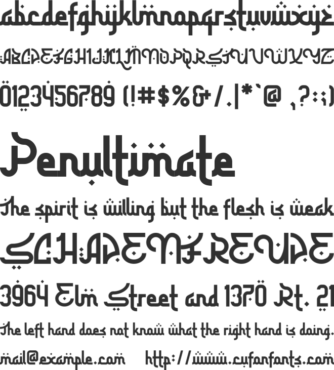 Tharwat font preview