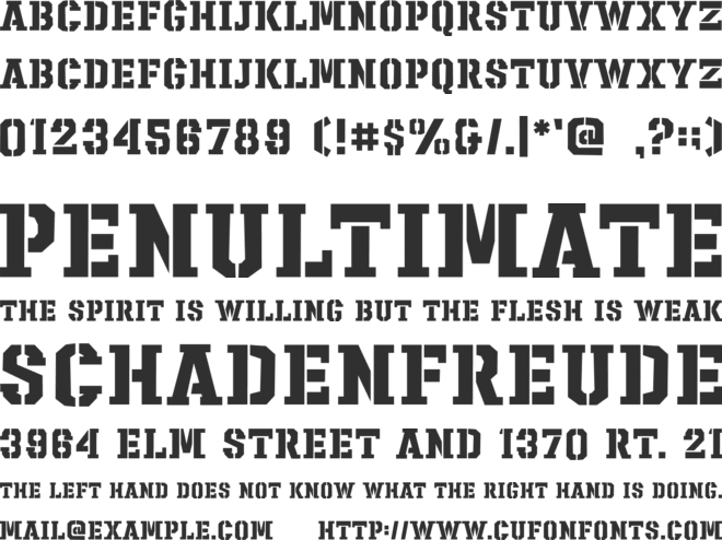 Sharpshooter font preview