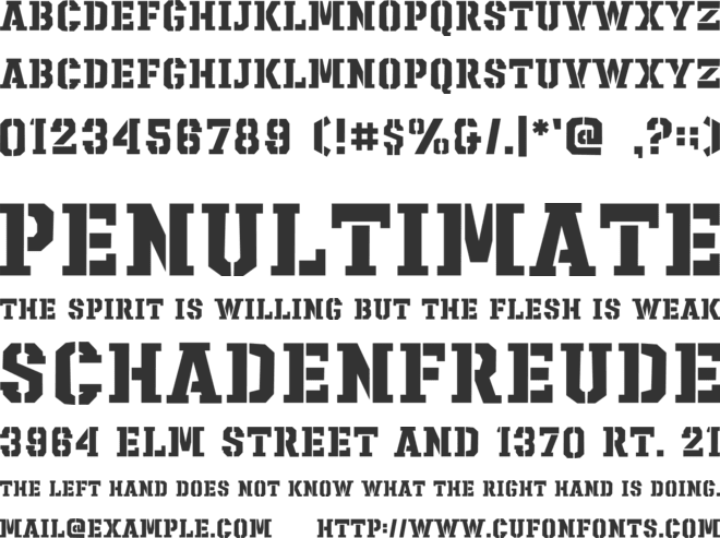 Sharpshooter font preview