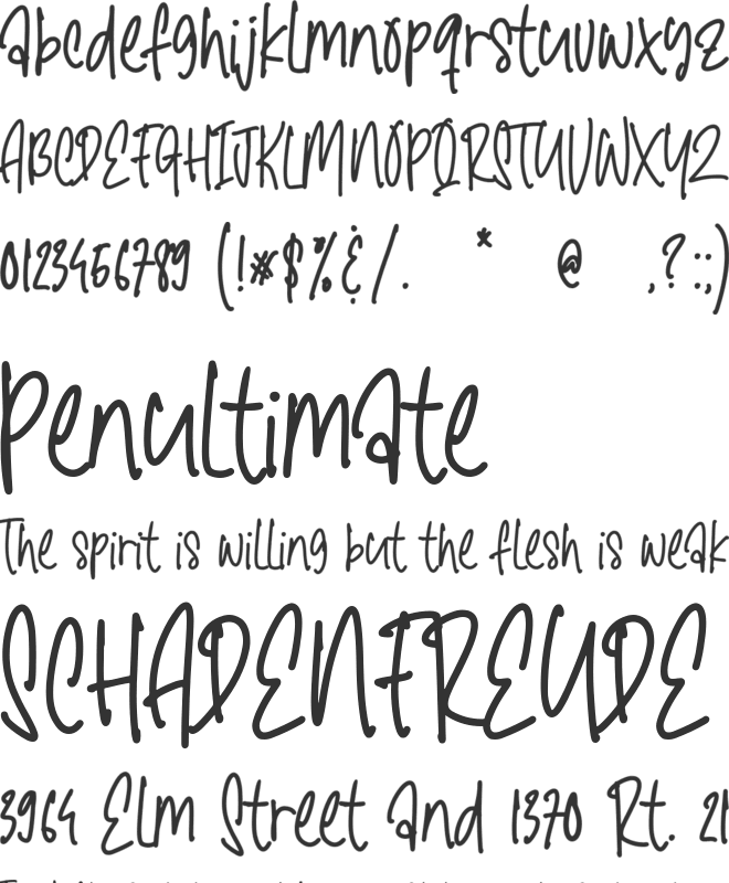 Santtoria Mood font preview