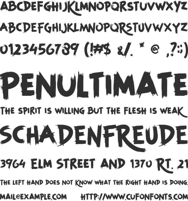 BRUSHIA font preview