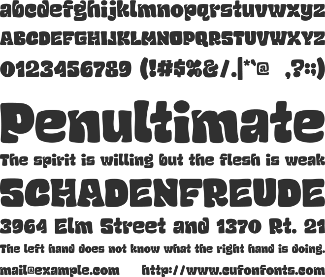 Chubby And Groovy font preview