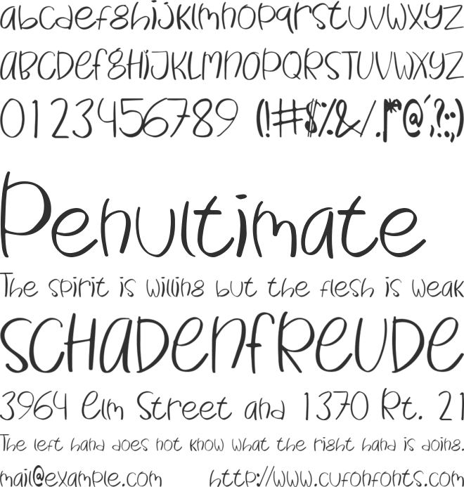 Baby Fruitchy font preview