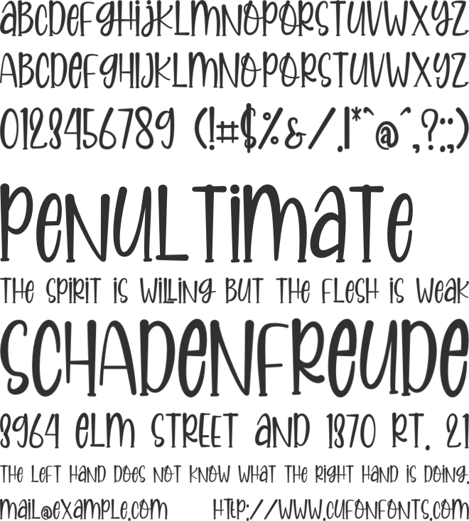Bungee Jumpings font preview