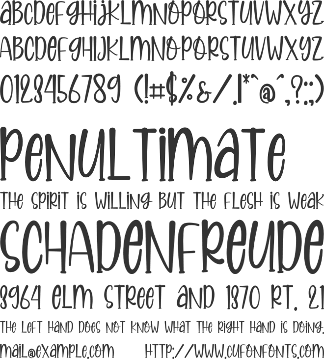 Bungee Jumpings font preview