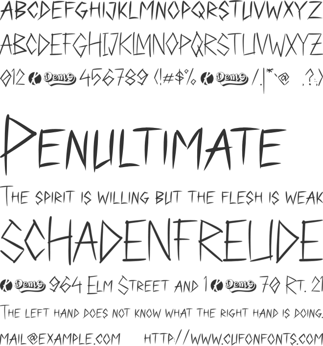 ClawMan font preview