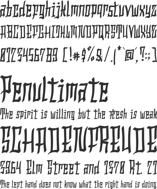 Hollowtown font preview