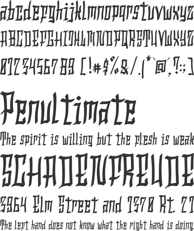 Hollowtown font preview