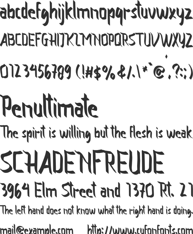 Vamfired font preview