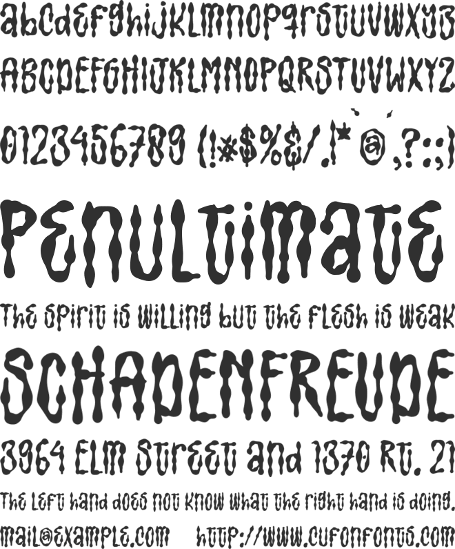 Spooky Fingers font preview
