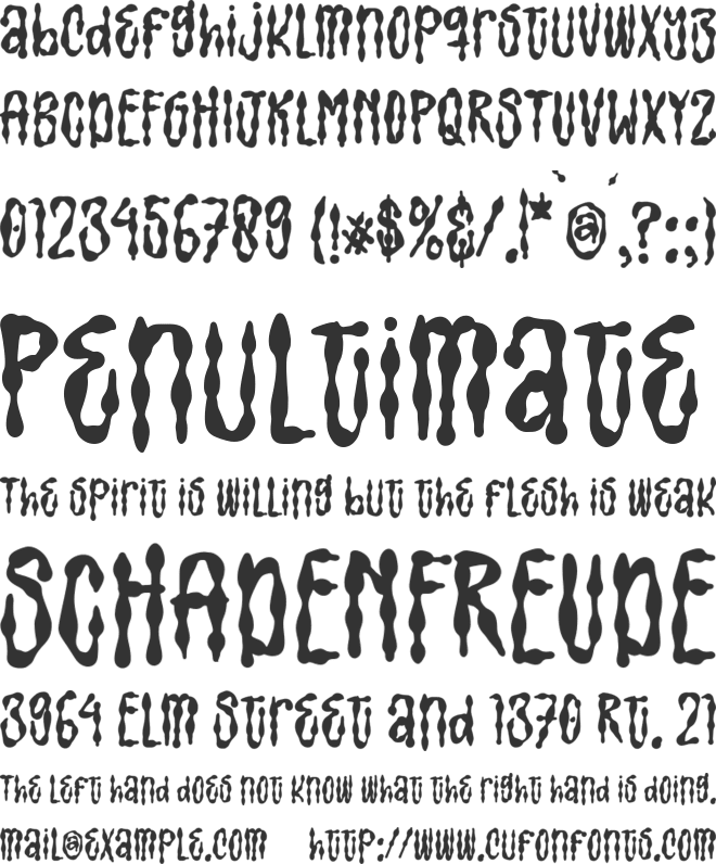 Spooky Fingers font preview