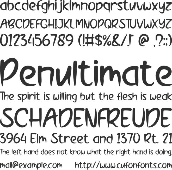 Nightmare Side font preview